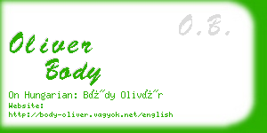 oliver body business card